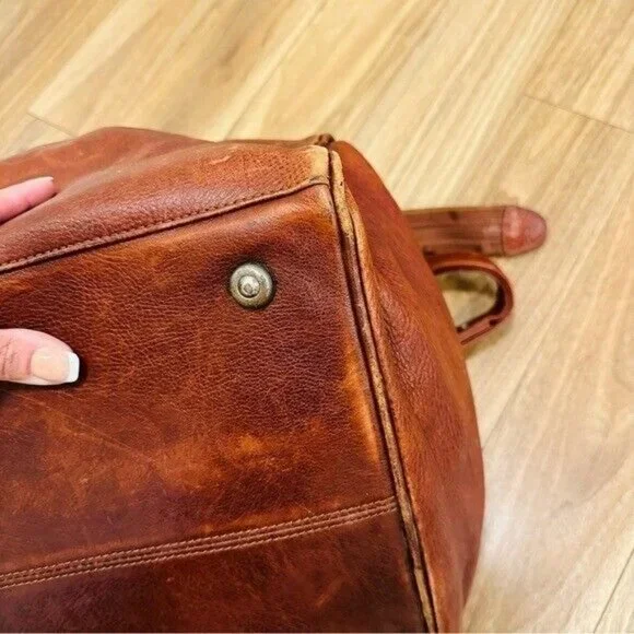 Vintage Cognac Large Wilson's Leather Pelle Studio DuffleOvernight Bag - Picture 9 of 11